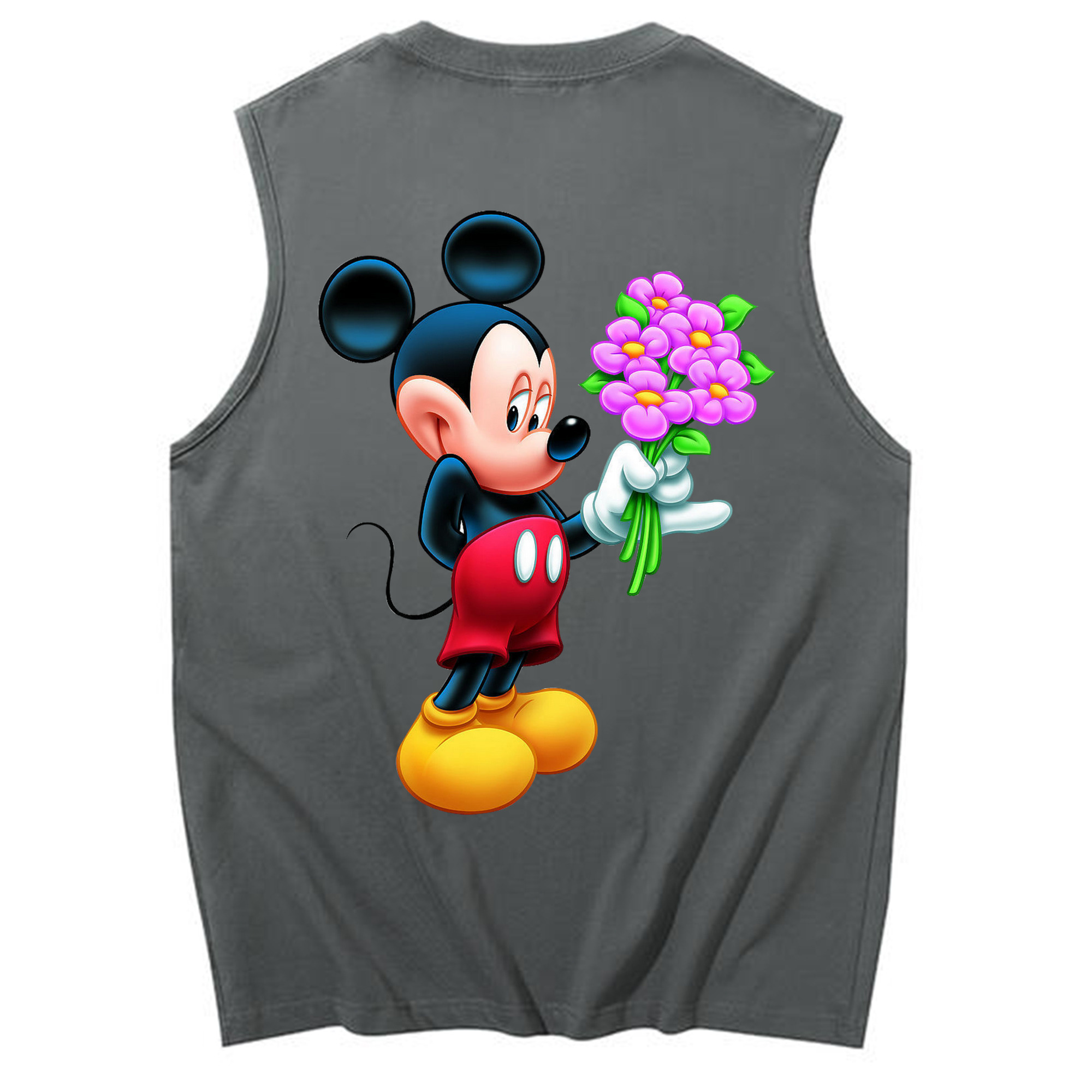 ミッキーマウス Mickey Mouse コットン100％タンクトップ（背面プリント）